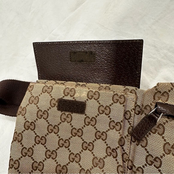 Authentic Gucci Brown Monogram Canvas Waist Bag Fanny Pack Bum Bag - Picture 8 of 13